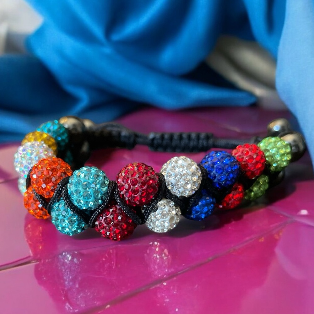 Double Layered Disco Ball Beaded Bracelet